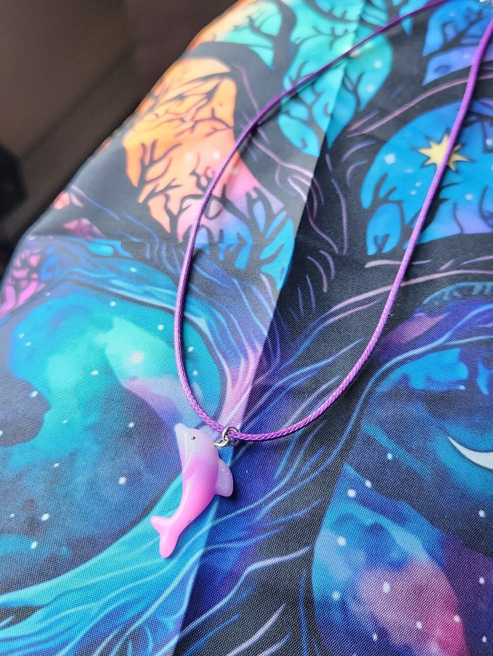 Pink & Purple Dolphin Necklace